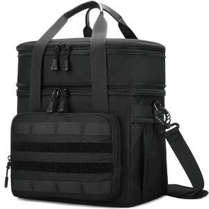 Bolsa Térmica Reutilizable Personalizada de Oxford Negra, Bolsa de Refrigeración para Comestibles, Bolsa Térmica Táctica para Almuerzo - Product Image 5