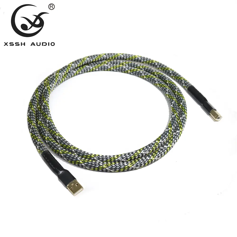 YIVO สายเคเบิลถอดรหัสข้อมูล USB XSSH,สาย USB DIY HIFI ถอดรหัสข้อมูลแบบรวดเร็ว2.0 Type A เป็น Type B สายไฟต่อ USB