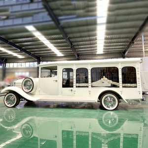 ZOWN Pure White Vintage Hearse à Chevaux en Acier, Suspension Automotrice en Acier à Ressorts, Décoration à Bandes Verticales, Transport Étendu - Product Image 1