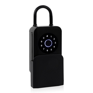 Smart <b>Key</b> Box DSG81 Fingerprint Password Card Unlock Aluminum Alloy Black Electronic <b>Lock</b> For Decoration Company - Product Image 1