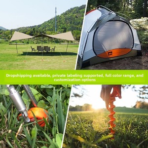 Anclajes de tierra naranjas de máxima resistencia, estacas para tiendas de campaña, resistentes al viento fuerte y al arena, para carpas de camping, hechos en China, 100% policarbonato reciclado - Product Image 2
