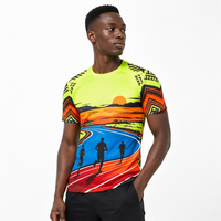 T-shirt de course à sublimation personnalisé en gros, maille respirante à séchage rapide, manches courtes, pour l'équipement d'équipe de course sportive