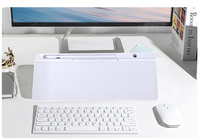 Ordinateur bureau Pad Stand petit tableau blanc de bureau en verre magnétique avec boîte organisateur écriture manuscrite multi-fonction bureau w
