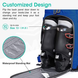 Sac à dos pour chaussures de ski gratuit, 50L, sac à chaussures de snowboard pour les voyages, pour chaussures de neige, casque de ski, gants, lunettes de ski, équipement de ski - Product Image 3