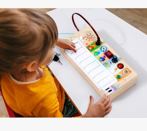 Clavier électronique multifonctionnel en bois en gros, jouet éducatif pour enfants avec lumières LED, boîte d'apprentissage pour les tout-petits - Product Image 5