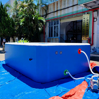 Aufblasbarer Pool mit Drop-Stitch-Technologie, Rechteckig, Tragbar, Oberirdischer Familien-Swimmingpool für den Garten