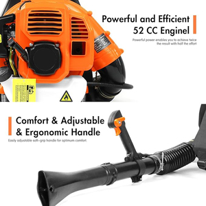 Souffleur sans fil EB808A de qualité industrielle, alimenté à l'essence, 52 cm³, 2 temps, 210 mph, 470 CFM, pour l'entretien des pelouses, le patio, cadeau - Product Image 5