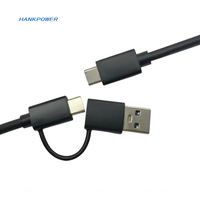 Câble de charge et de données USB-A vers USB-C mâle 2-en-1 PD60W 3A à 5 cœurs