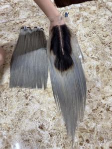 Cheveux humains vietnamiens en trame directe d'usine, 100% vierges, cuticules alignées, mèches de cheveux pour salon, vente en gros - Product Image 2