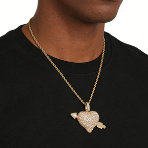 Collier <span class=keywords><strong>personnalisé</strong></span> plaqué or avec pendentif cœur flèche de Cupidon, cadeau pour anniversaire, chaîne <span class=keywords><strong>photo</strong></span> DIY - Product Image 3