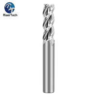 Alat CNC baja Tungsten 3 seruling 55 °, lapisan cermin berkilau tinggi, karbida dapat disesuaikan, pemotong penggilingan aluminium Altin, ujung diperpanjang