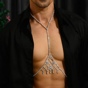 Atacado Men's Sexy Cintura Cadeia Ouro Rhinestone Cadeia Corpo Acessório para Homens Pendurado Pescoço Chest <span class=keywords><strong>Chain</strong></span> - Product Image 6