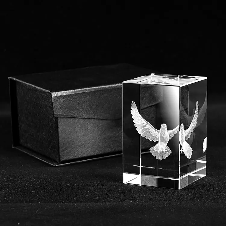 JY 뜨거운 판매 3d 조각 크리스탈 블록 사진 레이저 크리스탈 빈 큐브