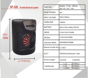 Bán buôn nhà máy bán hàng trực tiếp <span class=keywords><strong>HF</strong></span> 326 3 inch loa nhỏ cho khách sạn nhà xe trường AUX TWS Loa - Product Image 6