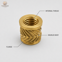 Insert Kuningan Berulir Knurled Heat Set untuk Bagian Cetakan Injeksi Plastik, Pengikat Sekrup