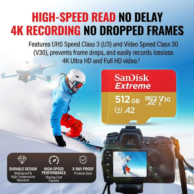 Class 10 High Speed 512gb Sd TF Memory Card 32gb 64gb 128Gb 256gb 512gb 1tb 2tb ADAPTER for SanDisk