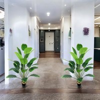 24 buatan 100cm hiasan daun pisang besar simulasi aksen tropis untuk rumah ruang tamu kantor untuk Thanksgiving Halloween