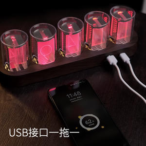 Horloge de bureau de jeu en plastique de type tube Nixie IPS, OEM, personnalisable, avec minuterie numérique LED RGB, commande par application, lampe portable - Product Image 2