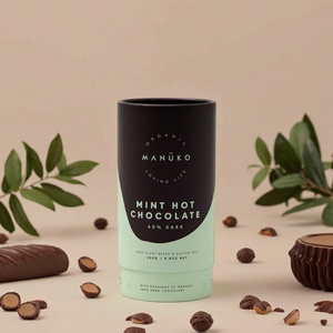 Envase de Papel Biodegradable con Patrones Personalizados para Alimentos, Caja de Almacenamiento de Cacao en Polvo Orgánico con Tapa de Aluminio - Product Image 1