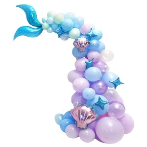 Ocean Theme Birthday Party Wedding <b>Decoration</b> Arrangement Blue Shell Fishtail Starfish Mermaid Set <b>Balloon</b> - Product Image 6