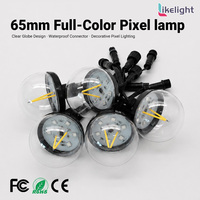 Lumière globe adressable 65 mm DC24V RGBW blanc chaud UCS2904 IP67 pour projet d'éclairage décoratif de façade de bâtiment et de mur média