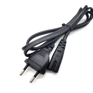 EU VDE Standard ac power extension cord 2 Pin to C7 i sheng Power Cord stripped soldering tin