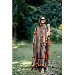 Grenz überschreitend für Mode Neues langes Maxi kleid für den Frühling Sommer Strand urlaub Seide Plus Size Muslim Lehenga - Product Image 3