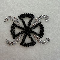 Nouveau modèle d'appliques en denim avec motifs de cœur en strass tridimensionnels et d'étoile à cinq branches