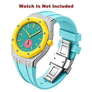Kit de modification Upro Premium Moissanite Diamond en acier inoxydable avec bracelet en silicone pour Swatch-AP Royal Pop Luxury Rugged Mod Kit - Product Image 2
