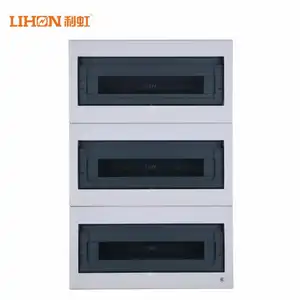 Painel de caixa de distribuição doméstica de plástico DB com fundo de ferro de marca Lihon 20-26 vias