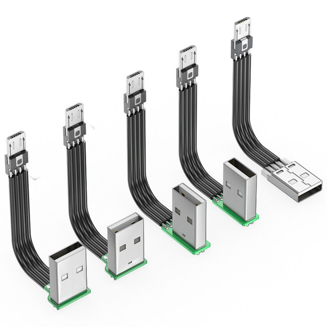 USB Micro-USB Right-Angle Data Cable Dual Connectors (USB-A Micro-USB) Silicone Soft Cable Supporting 2A Charging for