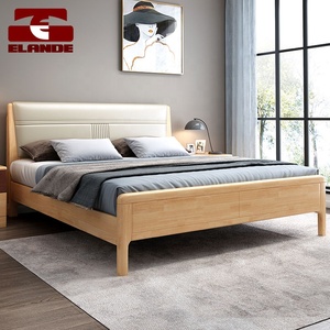 Nordic legno <span class=keywords><strong>massello</strong></span> letto matrimoniale 1.5m letto singolo moderno e minimalista camera da letto matrimoniale letti morbidi letto in legno <span class=keywords><strong>massello</strong></span> - Product Image 4