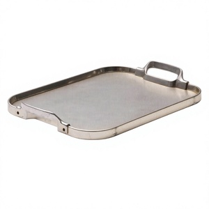 Food Serving <b>Tray</b> With Handles Hand Cast Technique Decorative <b>Trays</b> Rectangular Shape Commercial Use Modern <b>Tray</b> Restaurant Use - Product Image 1