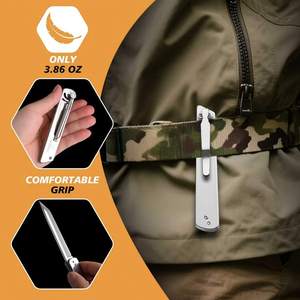มีดพับ EDC รุ่น New Ideas Tanto Point ใบมีดเหล็กกล้า พร้อมคลิปหนีบกระเป๋า สไตล์กลไก แกะสลักด้วยเลเซอร์ สำหรับใช้ในชีวิตประจำวัน - Product Image 5