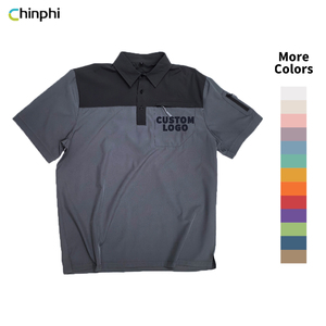 Polo de verano personalizado para hombre con bolsillo en el pecho izquierdo y un cuarto de cremallera, camisas informales de colores a juego para hombre - Product Image 1