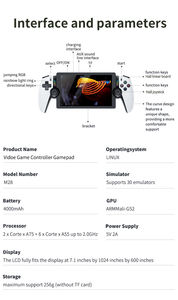 Console de jeu portable rétro avec écran IPS de 7,1 pouces, compatible avec <span class=keywords><strong>PS2</strong></span> M28, Linux, émulateur <span class=keywords><strong>PS2</strong></span> - Product Image 6