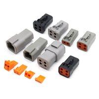 Conector Eléctrico Automotriz Personalizado CNHY Serie DTP Alemán de 2 Pines, IP66 Impermeable, Gris, Hembra, Carcasa de Nailon