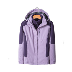 Giacca Impermeabile Traspirante Tre-in-Uno Bianca OEM per Escursionismo all'Aperto, Giacca <span class=keywords><strong>da</strong></span> <span class=keywords><strong>Lavoro</strong></span> Antivento con Abbinamento di Colori - Product Image 5