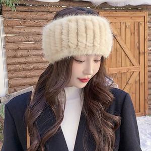 Écharpe élégante pour femme <span class=keywords><strong>en</strong></span> <span class=keywords><strong>fourrure</strong></span> de lapin tricotée à la main, respirante, collier tressé, bandeau, <span class=keywords><strong>snood</strong></span> court d'hiver chaud, élastique - Product Image 2