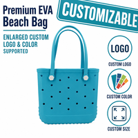 Sac fourre-tout de plage personnalisé en EVA bleu, étanche, avec fermeture à bouton, portable, tendance, pour rangement extérieur - Vente en gros OEM Privé