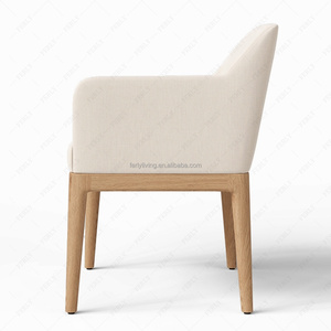 Ferly Scandinavian rắn gỗ ăn thiết lập với mềm-edged bàn và Linen ghế cho bữa ăn gia đình ấm cúng - Product Image 5