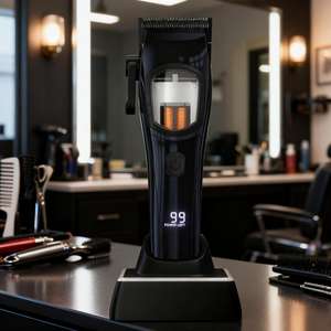 Máquina inalámbrica para cortar cabello de peluquero, Motor de suspensión magnética LCD inalámbrico para cortadora, carga de batería USB, Hogar en inglés - Product Image 6