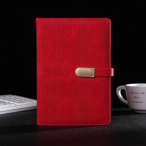 Diario con Copertina Rigida in Pelle PU A5 Personalizzato - Copertina con Strisce Verticali in Rilievo e Segnalibro - Product Image 1