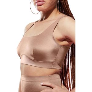 Bralette Moldeador de Cintura Media para Mujer, Compresión Media, Satén Sin Costuras, Uso Diario - Product Image 1