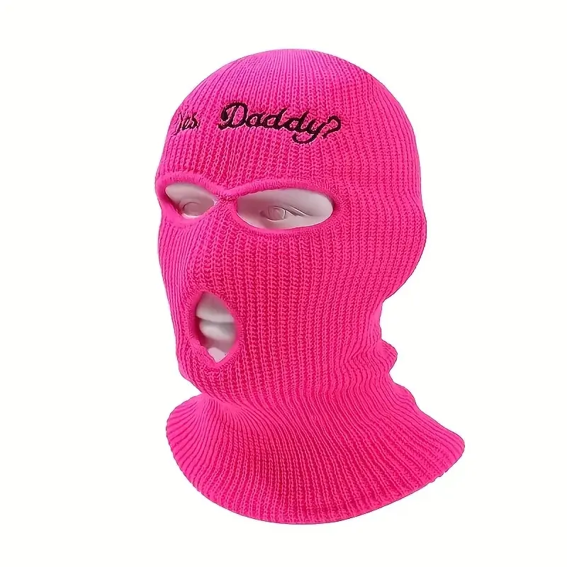 Pabrik murah grosir jual cepat logo khusus 3 lubang rajut Balaclava masker Ski dewasa Unisex Balaclava masker wajah Baklava