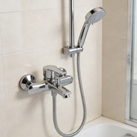 Robinet de douche mural en alliage de zinc poli durable avec cartouche céramique, mitigeur chaud/froid pour le marché russe