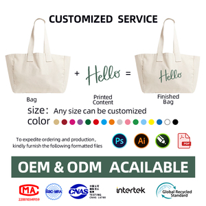 <span class=keywords><strong>Borse</strong></span> Tote in Tela di Cotone Grandi per Donna, Personalizzabili con Logo OEM, Riutilizzabili ed Ecologiche, per lo Shopping - Product Image 3