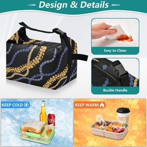 10 Cans Portable Puakenikeni <b>Lei</b> Flower Design School Office Hawaii Customize Insulated Small Mini Lunch Bag With Buckle Straps - Product Image 4