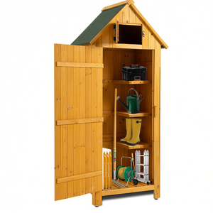 Abri de jardin Db Garden 30,3L x 21,3W x 70,5H en bois naturel, armoire à outils extérieure facilement assemblable pour mobilier de jardin - Product Image 1