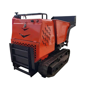 Mini-dumper chenillé en acier rouge 1500W avec benne hydraulique, chargeur industriel sur chenilles pour services de barrages et de talus - Product Image 1